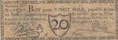 Frankreich 15 sols - Seine - Paris - Compagnie de Commission - 1792