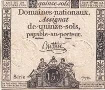 Frankreich 15 sols French Revolution - Sign. Buttin - Serial 770