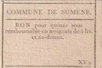 Frankreich 15 Sous - Gard - Commune de Sum&egrave;ne- 1792