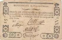 Frankreich 15 sous - Puy de d&ocirc;me - Municipality of Pont du ch&acirc;teau - 1792