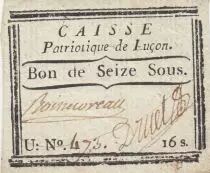 Frankreich 16 sous - Vend&eacute;e - Patriotic fund of Lu&ccedil;on - Not founded -1792