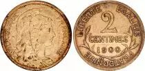 Frankreich 2 Centimes Liberty head - 1900 Scarce !