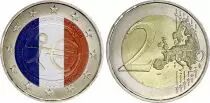 Frankreich 2 Euros - 10 years EMU - Colorised - 2009 - Bimetallic