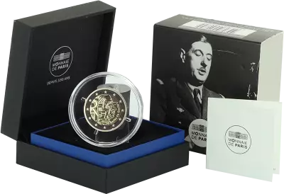 Frankreich 2 Euros Charles de Gaulle - 2020 - Proof with certificate