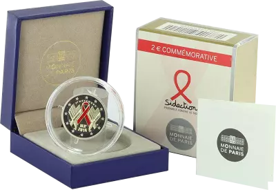 Frankreich 2 Euros Sidaction - 2014 - Proof with certificate