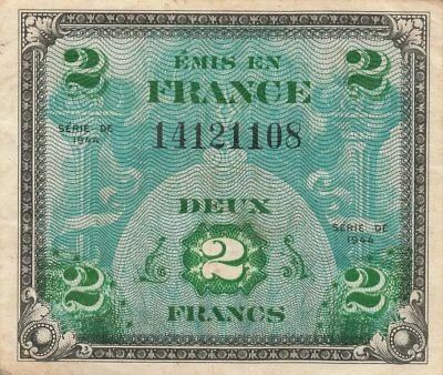 Frankreich 2 Francs - Allied Military Currency - 1944 - No Serial