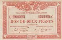 Frankreich 2 Francs - Chamber of Commerce - Quimper and Brest - 1922 - Serial G