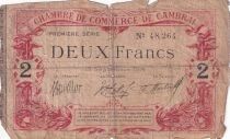 Frankreich 2 Francs - Chamber of Commerce Cambrai  - 15-09-1914 - 1&egrave;re S&eacute;rie