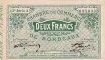 Frankreich 2 Francs - Chambre de Commerce - Bordeaux - 1914 - 2&egrave;me S&eacute;rie A