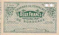 Frankreich 2 Francs - Chambre de Commerce - Bordeaux - 1914 - Cancel