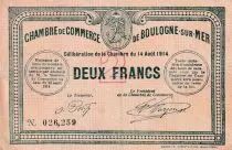 Frankreich 2 Francs - Chambre de commerce - Boulogne sur Mer - 14-08- 1914