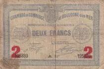 Frankreich 2 Francs - Chambre de commerce - Boulogne sur Mer - 14-08- 1914