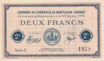 Frankreich 2 Francs - Chambre de commerce -Montlu&ccedil;on-Gannat - 28-04-1916 - S&eacute;rie C