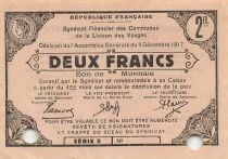 Frankreich 2 Francs - Cities of Vosges - 05-12-1917 - Serial 3