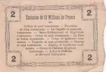 Frankreich 2 Francs - Fourmies - Regional Coupon  - 08-05-1916 - Serial 10