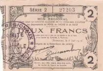Frankreich 2 Francs - Fourmies - Regional Coupon  - 08-05-1916 - Serial 2