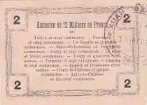 Frankreich 2 Francs - Fourmies - Regional Coupon  - 08-05-1916 - Serial 2