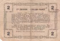 Frankreich 2 Francs - Laon - Regional Coupon - 16-06-1916 - Serial 3