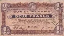 Frankreich 2 Francs - Ville -  Roubaix-Tourcoing  - 1917 -  12&egrave;me s&eacute;rie - R2007