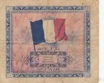 Frankreich 2 Francs Allied Military Currency (Flag) - 1944 - Serial 2 - F