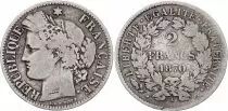 Frankreich 2 Francs Ceres - 1870 Small A Paris - Silver