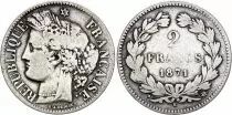 Frankreich 2 Francs Ceres - 1871 K Bordeaux - Silver