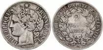 Frankreich 2 Francs Ceres - 1887 A Paris Silver