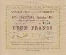 Frankreich 2 Francs Faumont City - 1915