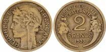 Frankreich 2 Francs Laureate head -1933