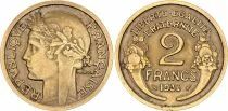 Frankreich 2 Francs Laureate head -1934