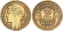 Frankreich 2 Francs Laureate head -1936