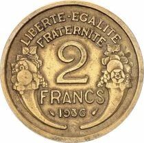 Frankreich 2 Francs Laureate head -1936