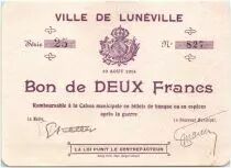 Frankreich 2 Francs Lun&eacute;ville City