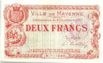 Frankreich 2 Francs Mayenne City - 1917