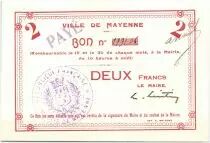 Frankreich 2 Francs Mayenne City