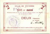 Frankreich 2 Francs Mayenne City