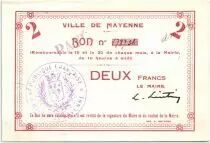 Frankreich 2 Francs Mayenne City