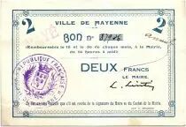 Frankreich 2 Francs Mayenne City