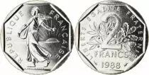 Frankreich 2 Francs Seed sower - 1988 - from UNC set