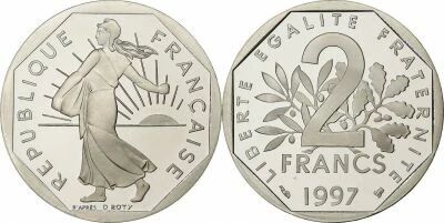 Frankreich 2 Francs Seed sower - 1997 - Proof