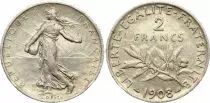 Frankreich 2 Francs Semeuse - 1908 - Silver