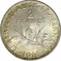 Frankreich 2 Francs Semeuse - 1916