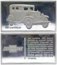 Frankreich 2 Oz Silver Bar - Medaillier Franklin - Chevrolet (1929) - Silver - 1982 - XF to AU