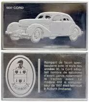 Frankreich 2 Oz Silver Bar - Medaillier Franklin - Cord 812 (1937) - Silver - 1982 - XF to AU