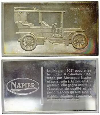 Frankreich 2 Oz Silver Bar - Medaillier Franklin - Napier 1905 (1905) - Silver - 1982 - XF to AU
