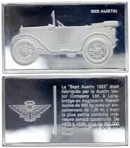 Frankreich 2 Oz Silver Bar - Medaillier Franklin - Sept Austin 1925 (1925) - Silver - 1982 - XF to AU