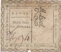 Frankreich 2 sols 6 deniers - Mayenne - Laval municipality - 1792