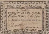 Frankreich 2 sols 6 deniers - Sarthe - Parc&eacute;\'s municipality - 1792