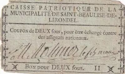Frankreich 2 Sous - Aveyron - Saint Beaulise de Lirondel - 1791-1792