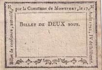 Frankreich 2 Sous - Ile et Vilaine - Commune de Montfort - 1792